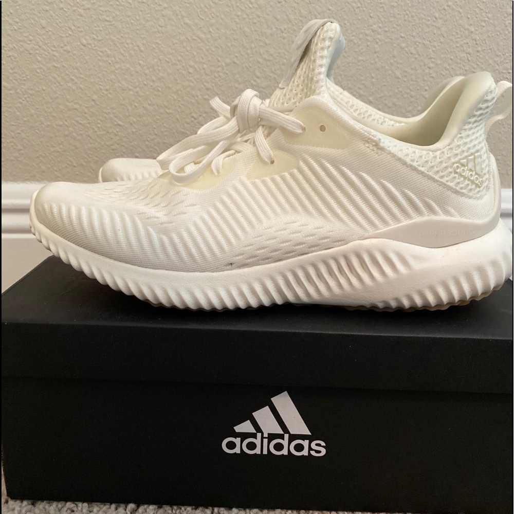 New White Adidas Alphabounce